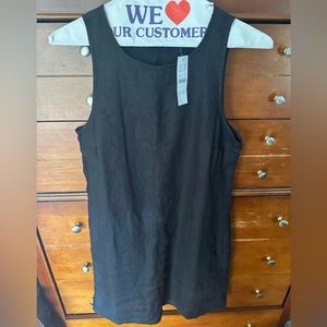 J. Crew Linen Black button-back shift dress NWT 2022 XS